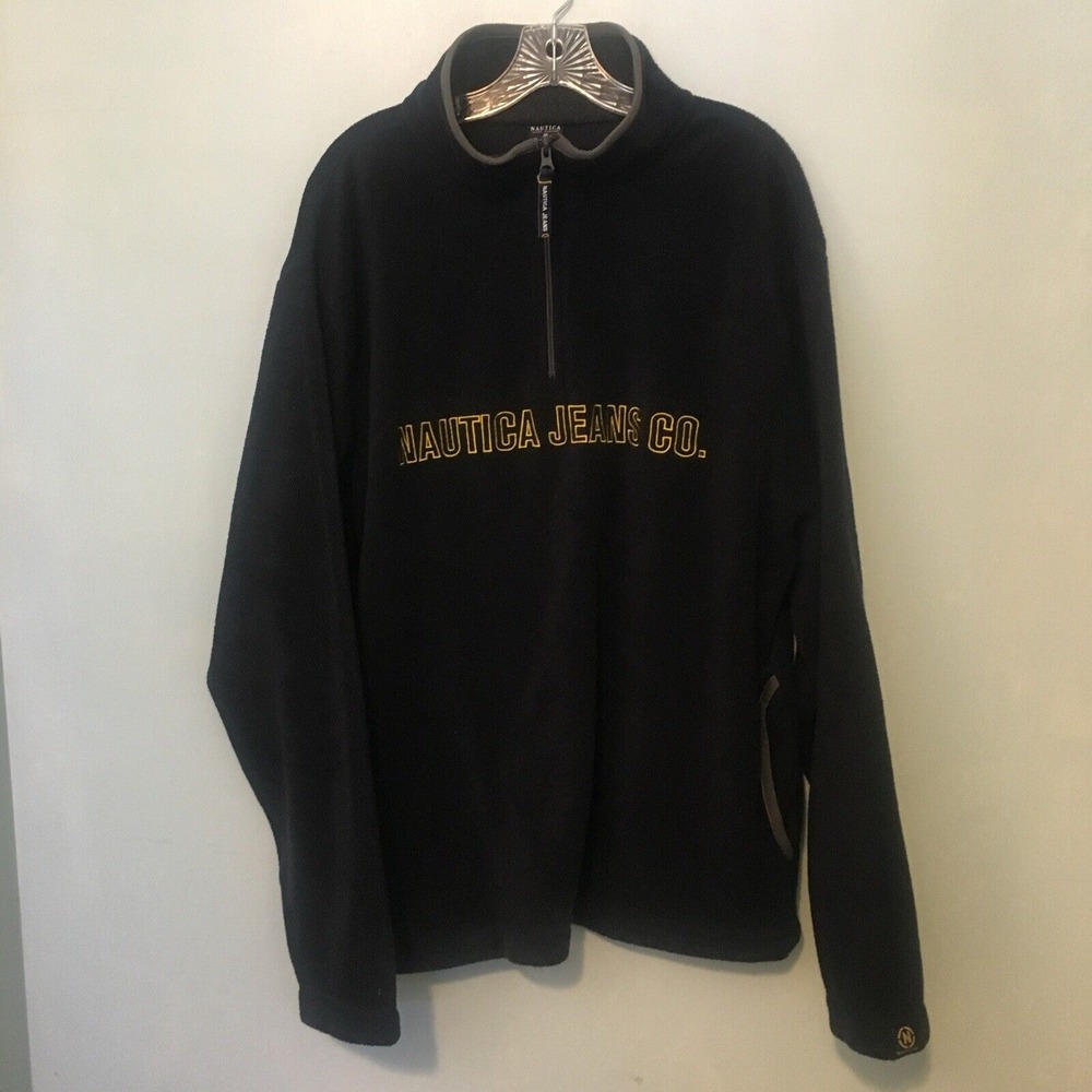 Vintage Nautica Jeans Co. Blue Fleece 1/4 Zip PullOver XX Large Great Condition